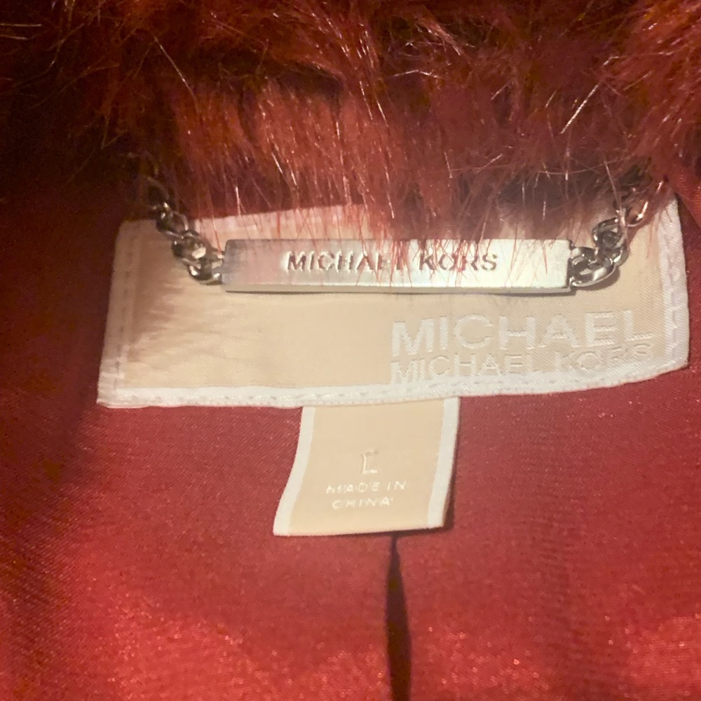 NWOT Michael Kors red faux fur coat - Picture 3 of 8